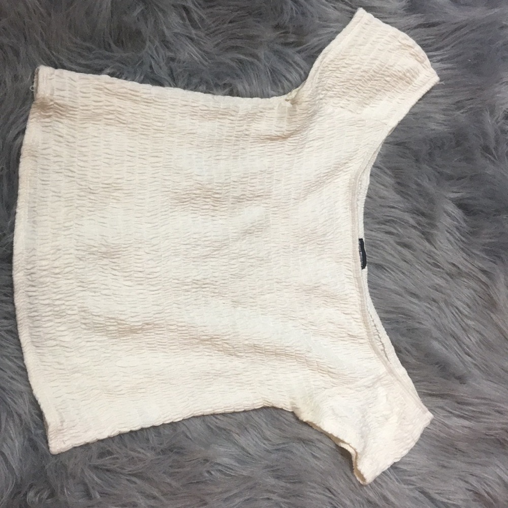 White off the shoulder crop top!